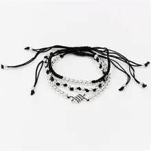 Faitheasy человек четыре цвета медь жемчуг переплетение циркониевый Кулон Коготь ястреба 3 бумажный Набор браслетов