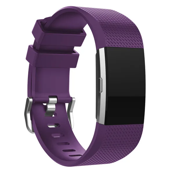 Силиконовый ремешок для наручных часов для Fitbit Charge 2 ремешок Смарт-часы браслет Спортивный Браслет для Fitbit Charge2 Band Correa - Цвет: purple