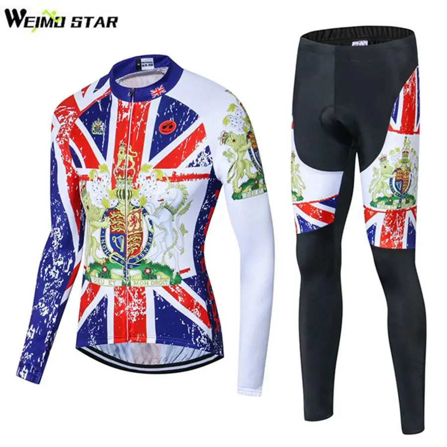 

Weimostar Men Cycling Jersey Pro Team Long Sleeve Ropa Ciclismo MTB Bib Pants Tight Trouser Suit Spring/Autumn Clothing