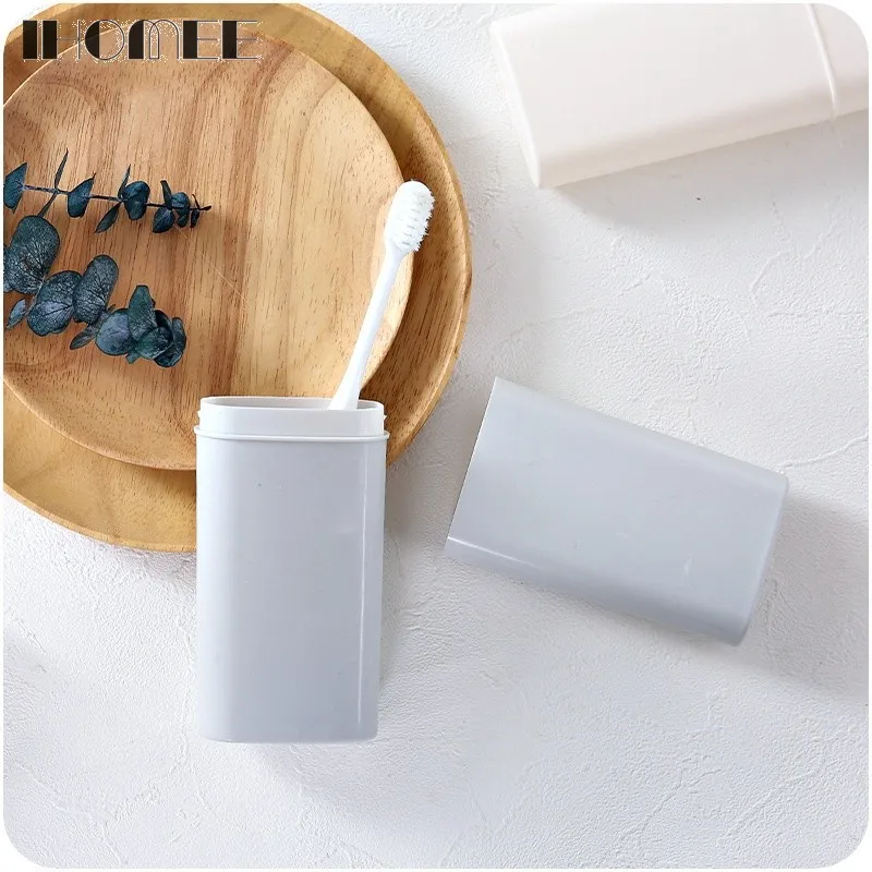 

Ihomee Portable Space Saving Travel Plastic Toothbrush Holder Case Dust Proof Cover Box Camping Anti-bacterial Toothbrush F19Z15