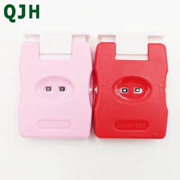 

QJH Brand Practical 1pcs Red And Pink ABS Button Knitting Counter Crafts Weaving Knitting Number Marker Tools