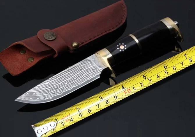 

Myth Collection Damascus Fixed Knives,Sandalwood Handle Camping Survival Knife,Forging Hunting Knife.