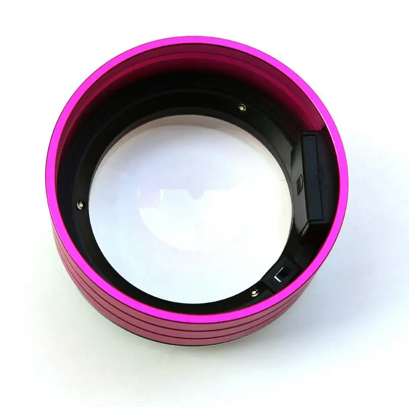Розовый 5x90 мм Цилиндрический Лупа с 3 Светодиодный свет K9 оптические линзы лупы ручной рабочего лупа для чтения