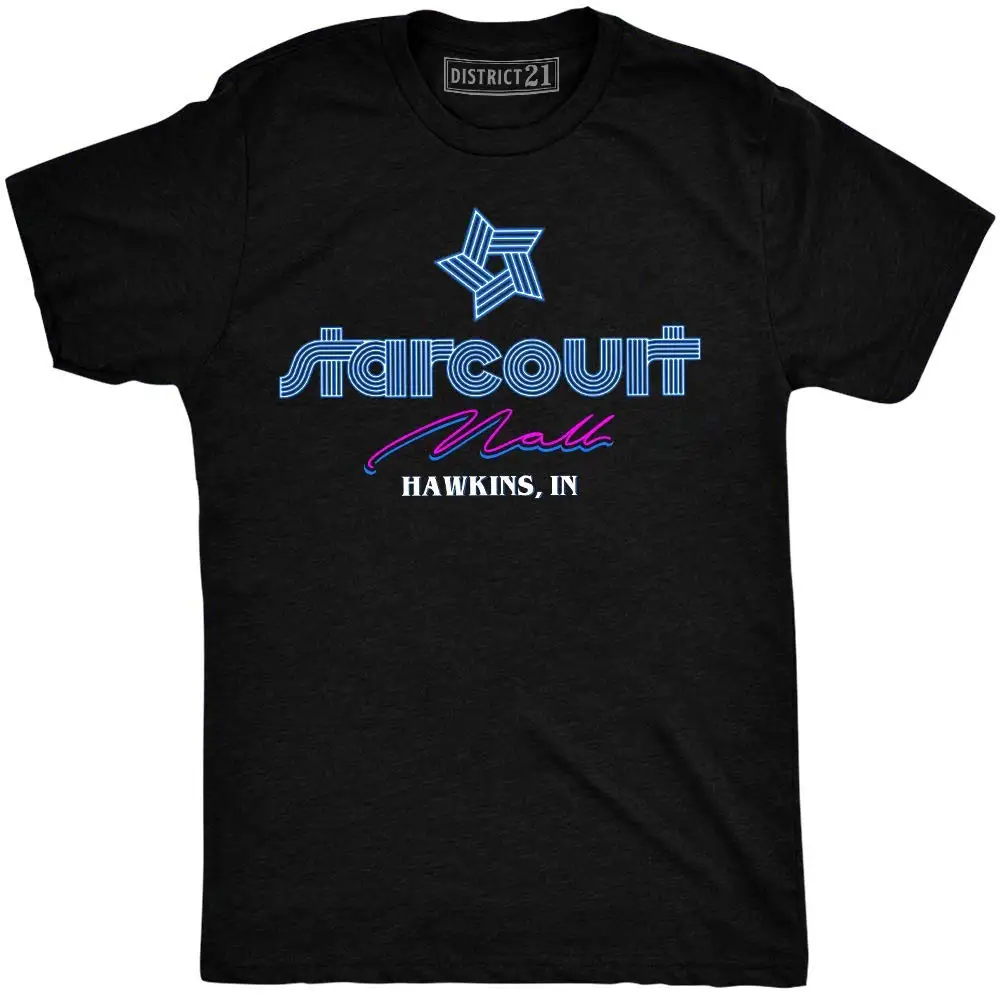 

District21 Movies & TV Starcourt Mall Hawkins T-Shirt Stranger ThingsPrint T-Shirt Summer Casual top tee
