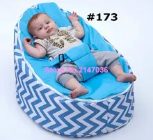 Latest fashion design baby bean bag chair, Blue chevron kids sofa beanbag seat — 6 styles. functional children portable beds