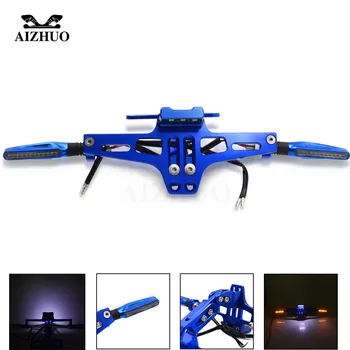 

Motorcycle Universal License Plate Holder Turn signal lights FOR ducati monster 821 yamaha fz6 fz6s kawasaki er6n versys 650