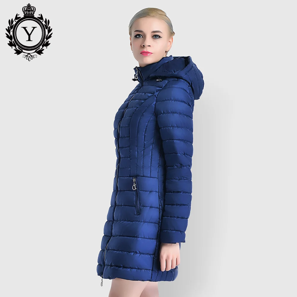 

Quilted Down Cotton Padded Winter Jackets and Coats Women Parkas Long Thicken Hooded Slim Warm Coat 2019 COUTUDI New Collections