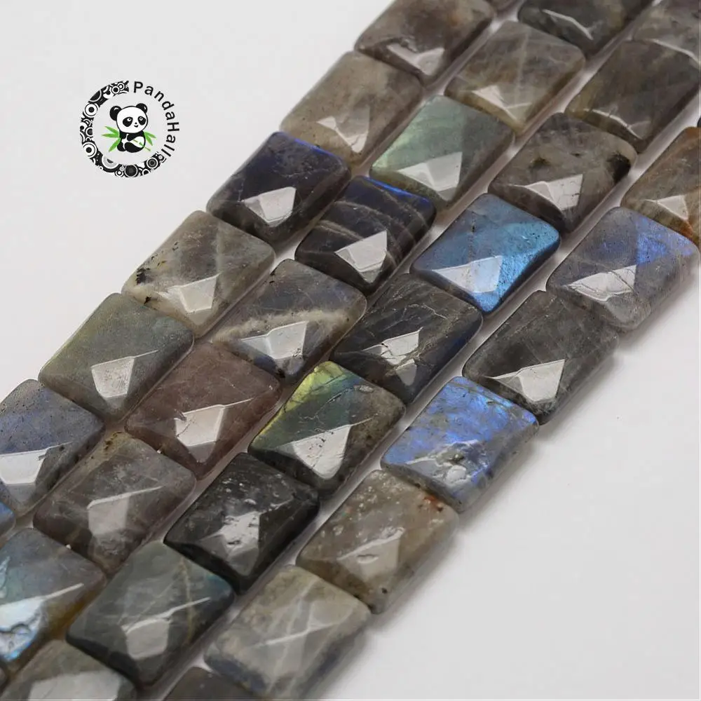 

Natural Labradorite Bead Strands, Faceted, Rectangle, 18~20x13~15x6~7mm, Hole: 1.5mm; about 20~22pcs/strand, 16''