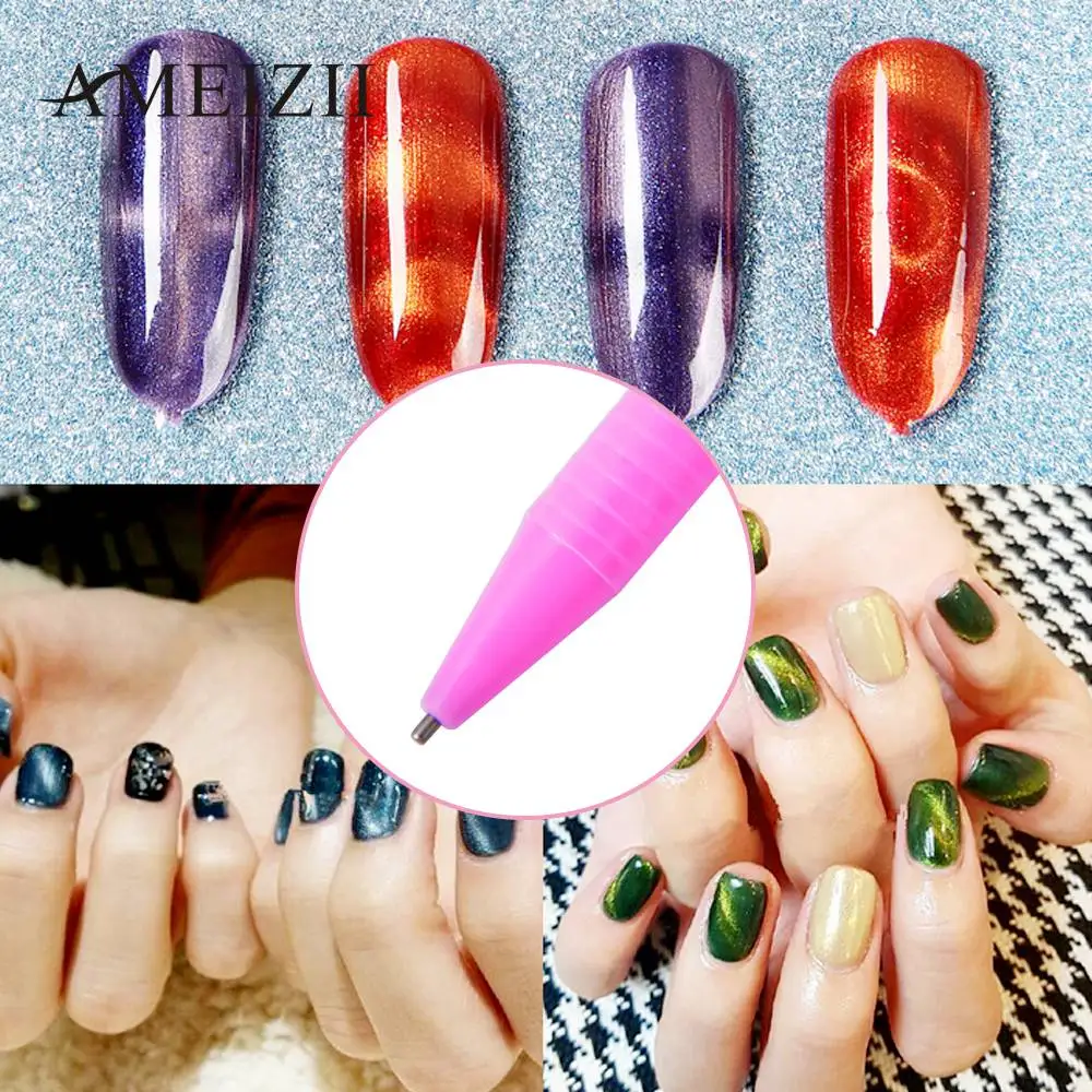 Ameizii дизайн ногтей магнитный инструмент ручка для DIY Magic 3D Магнитные кошачьи глаза