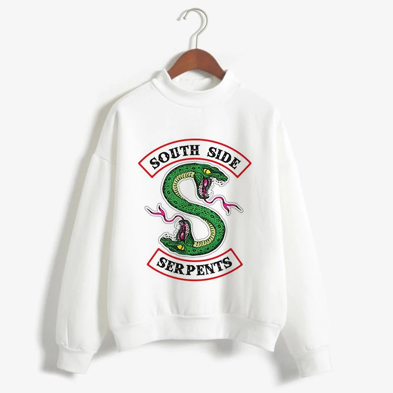 

Riverdale Women White Hoodies South Side Serpents Printed Sweatshirts Fashion Hip Hop Ladies Hooded Long Sleeve Unisex Clothing