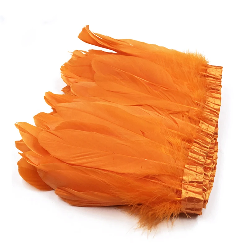 orange goose feather trim 3
