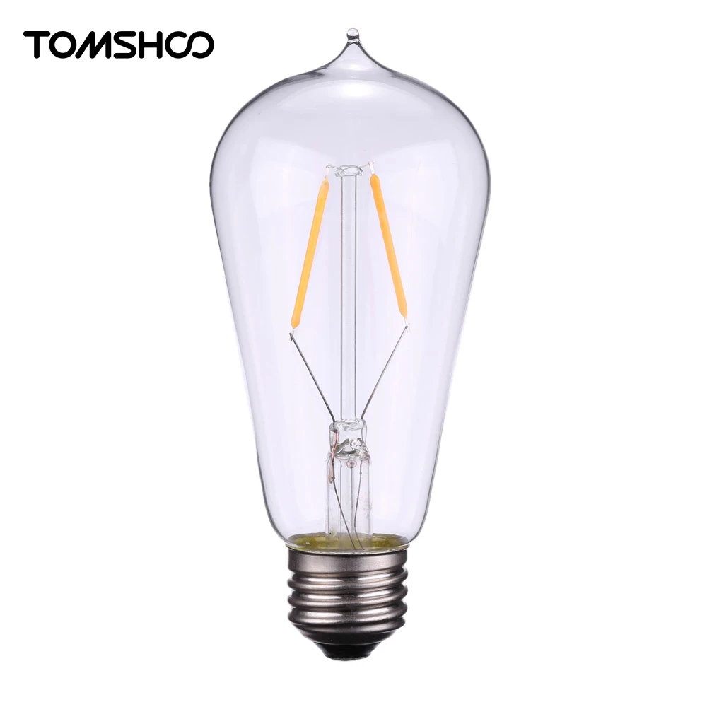 Tomshine 2 Вт ST58 светодио дный лампа накаливания Edison Стиль свет E26 база 2700 К под старину Винтаж Ретро фестиваль украшения теплый белый