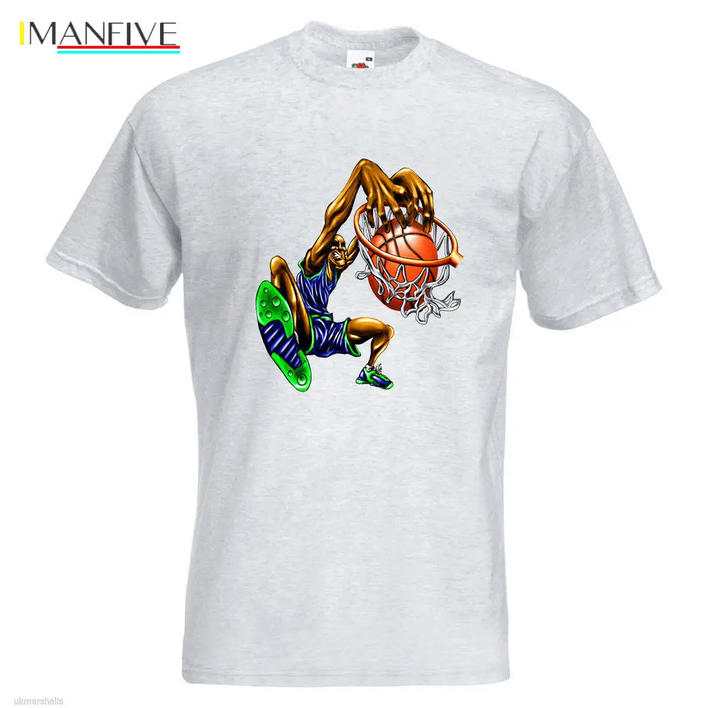

2019 New Short Sleeve Casual Basketball Slam Dunk Mens PRINTED T-SHIRT Sport Hoop Net Player Shot Ball Sale 100 % Cotton T Shirt