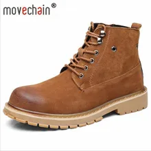 Movechain/мужские замшевые ботильоны martin на шнуровке мужской зимний теплый Военная Обувь Мужская Уличная Винтажная обувь в британском стиле