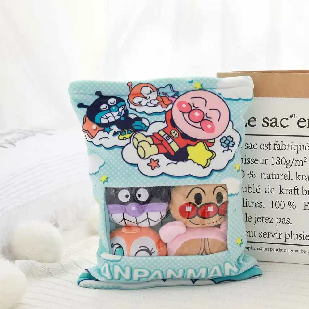 Anpanman Набор подушек для закусок содержит 8 плюшевых кукол, милый Ryan Cinnamoroll, SAN-X, динозавр, Anpanman, водные животные, подарки для детей - Цвет: Anpanman