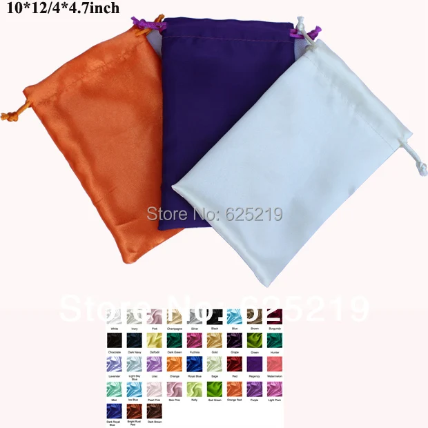 

50pcs/lot Customize size & logo 10*12cm(4*4.7inch) lovely satin bag hair gift package wedding pouch many color can be chosen