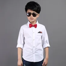 Рубашки для маленьких мальчиков Весенняя Детская одежда Одежда для мальчиков рубашка с длинными рукавами детская футболка брендовые Детские свадебные рубашки для мальчиков официальная одежда