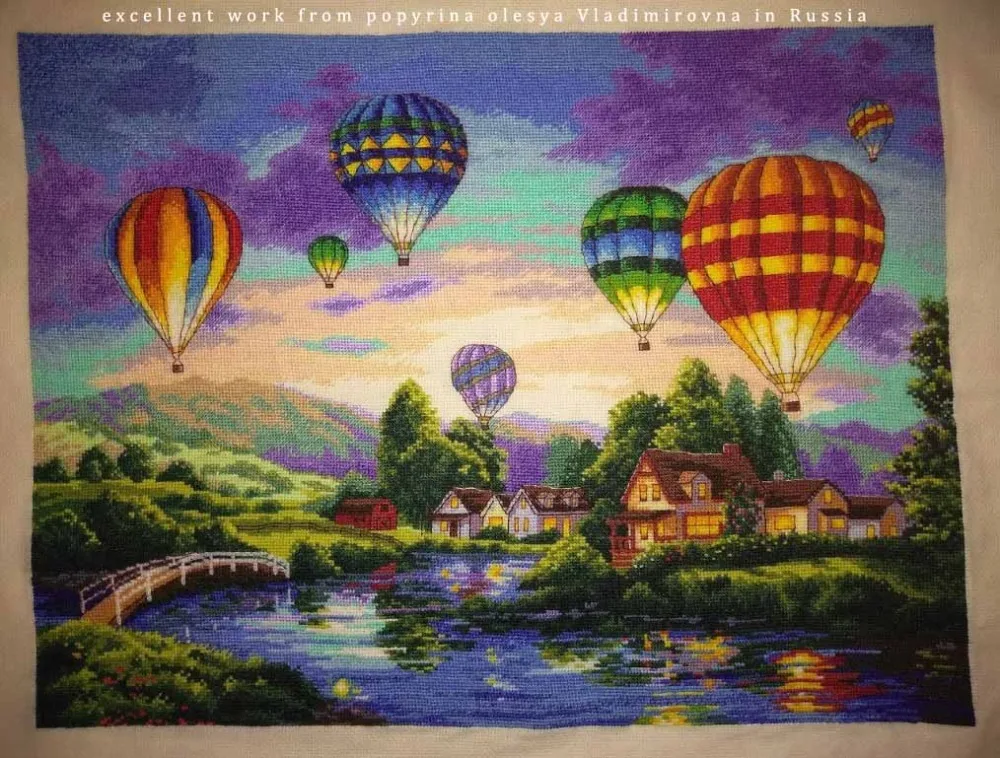 counted cross stitch kit balloon glow balloons dim 35213