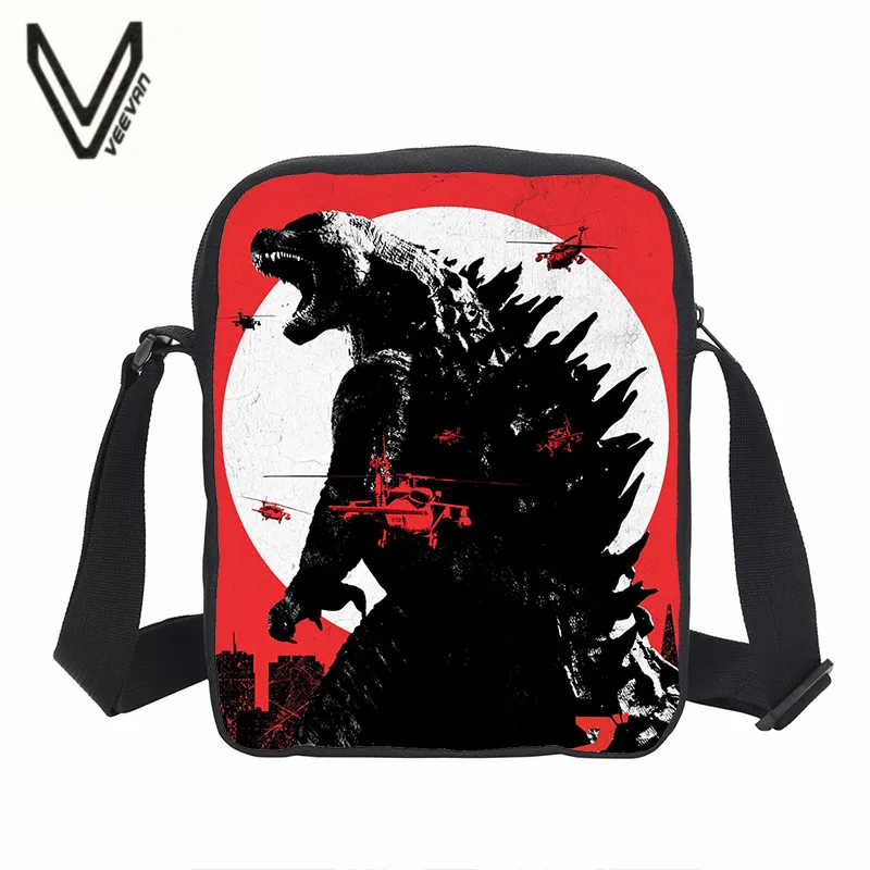 VEEVANV 3D Printing Science Fiction Monster Godzilla Series Fashion Casual Style Portable Satchel Small Bag of A Wonderful Gift