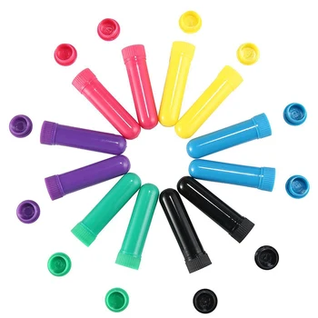 

10pcs/lot Essential Oil Aromatherapy Blank Nasal Inhaler Tubes (10 Complete Sticks), Muti Color Blank Nasal Containers