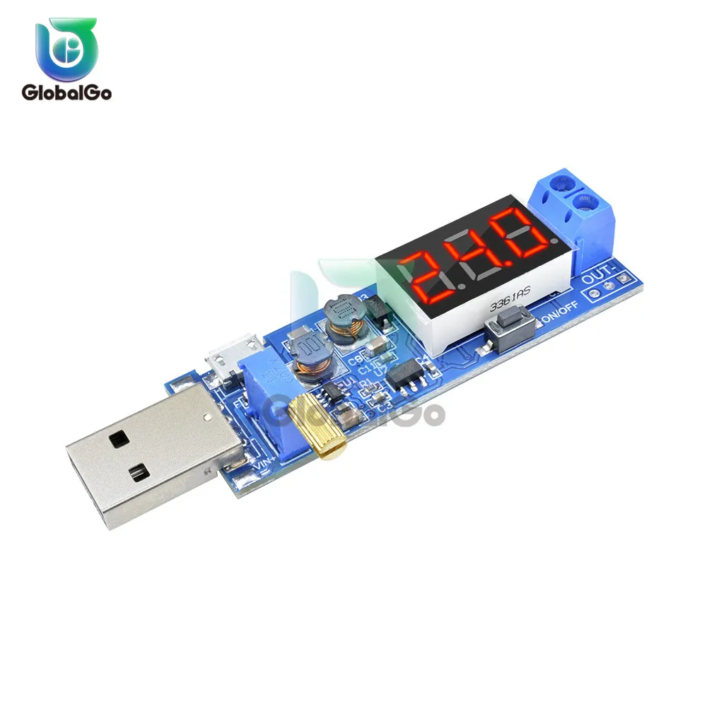 

USB Adjustable Buck Boost Power Supply Charging Module Voltage Current Display 5Vto3.3V9V12V 4V USB Step Down Buck Converter