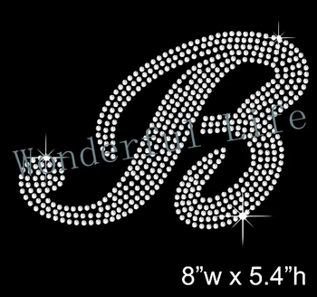 

YX Factory 2015 Hot Fix Rhinestone Design Iron On Heat Transfers B letters white crystal for T-shirt