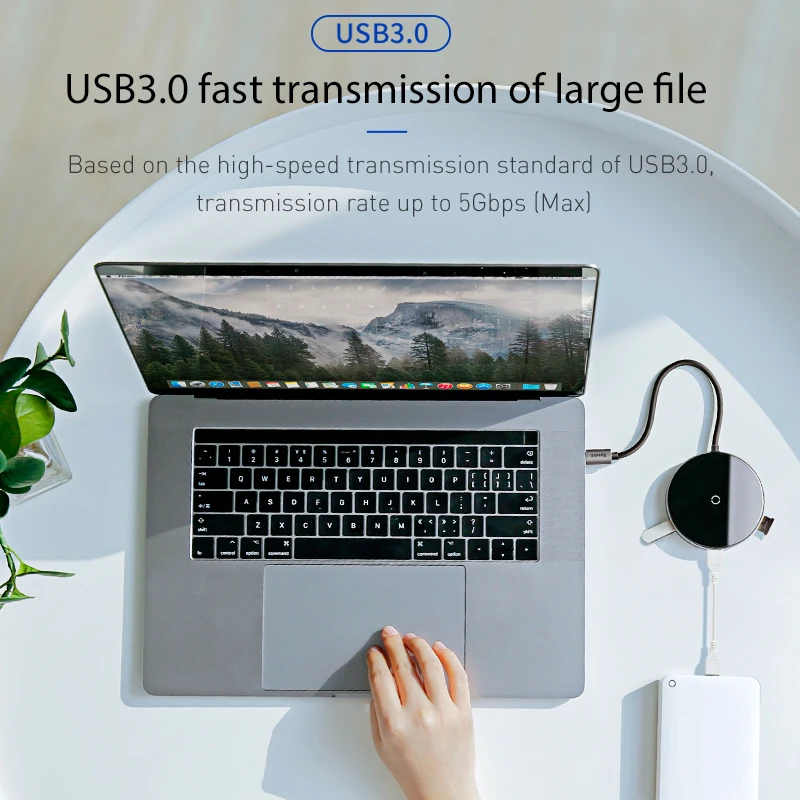 Baseus USB C концентратор USB 3,0 концентратор HDMI адаптер QI Беспроводное зарядное устройство USB разветвитель для MacBook Pro аксессуары 6 портов Тип USB-C концентратор