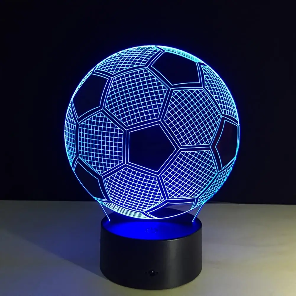 Ball 3D LED USB Football Soccer Lamp Color Changing Desk Night Light Xma Gift 