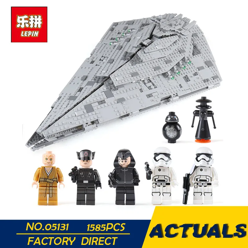 

Lepin 05131 1585Pcs Star Plan Series The First order Star Model Destroyer Set 75190 Building Blocks Bricks for Educational Toys