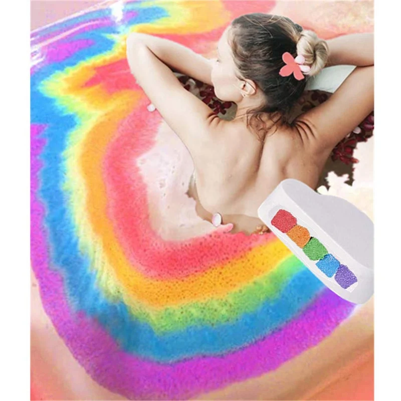 

2019 Natural Colorful Rainbow Cloud Bath Bombs Float on Water Release Vivid Rainbow Color Moisturize Dry Skin for Spa Girlfriend