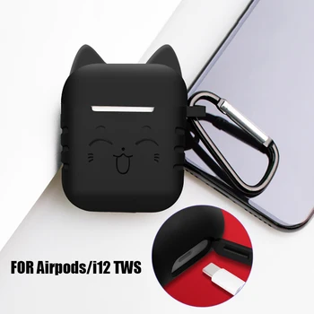 

Lovely accessories on i9 i9s i10 pro i10s i11s i13 i19 TWS Earphone carry cover silicone case for Apple iphone Airpods coque