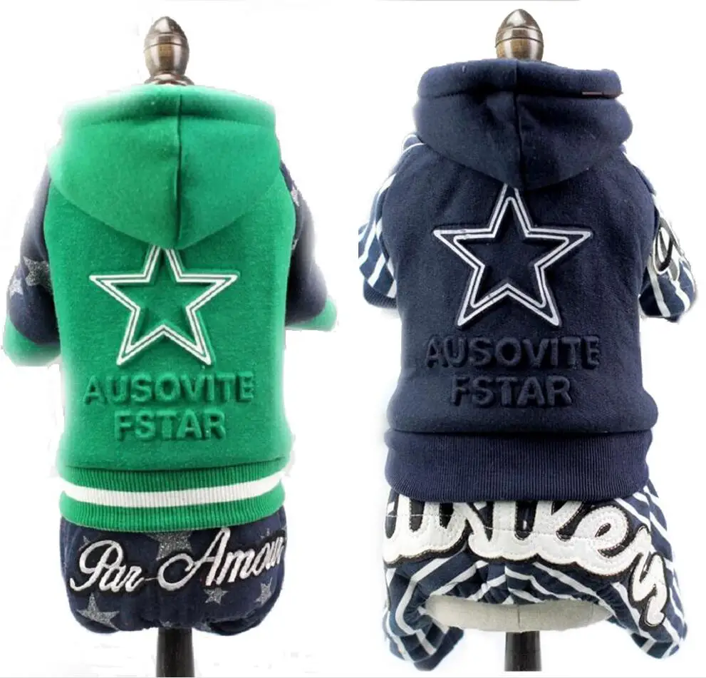

Winter Four-legged Dog Hoodie Handsome Pet Jumpsuit Warm Clothes for Small Pet Dog Apparel XS S M L XL XXL