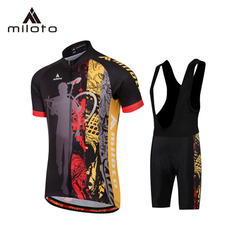 

Miloto Cycling Jersey Set Short Sleeve Jersey And Bib Shorts Bike Set Cycling Clothing Riding Bike Jersey Ropa Ciclismo Hombre