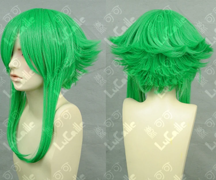  VOCALOID Megpoid Gumi Anti-Alice Grass Green Heat Resistant Hair Cosplay Costume Wig + Free Wig Cap