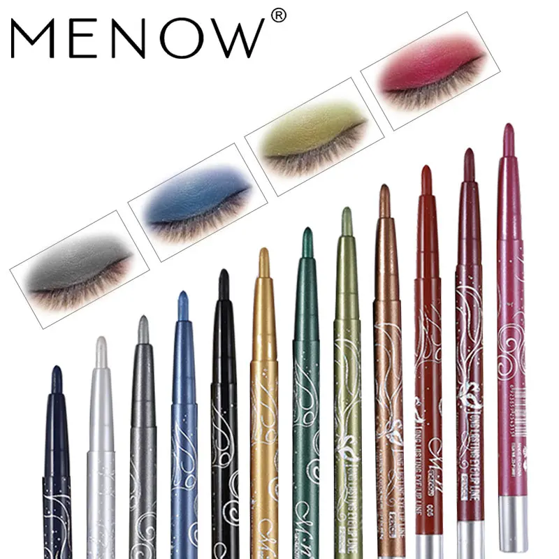 Menow Makeup set 12Color/kit Waterproof Eye shadow Pencil Rotate Eyeliner Long-lasting Eyeliner Cosmetics maquiagem P10001