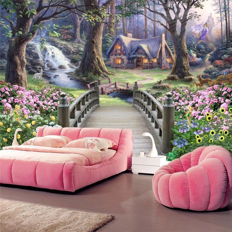 

beibehang wallpaper for walls 3 d,Custom Wallpapers Large Wall Paintings Wonderland 3D Stereo TV Backdrop,papel de parede