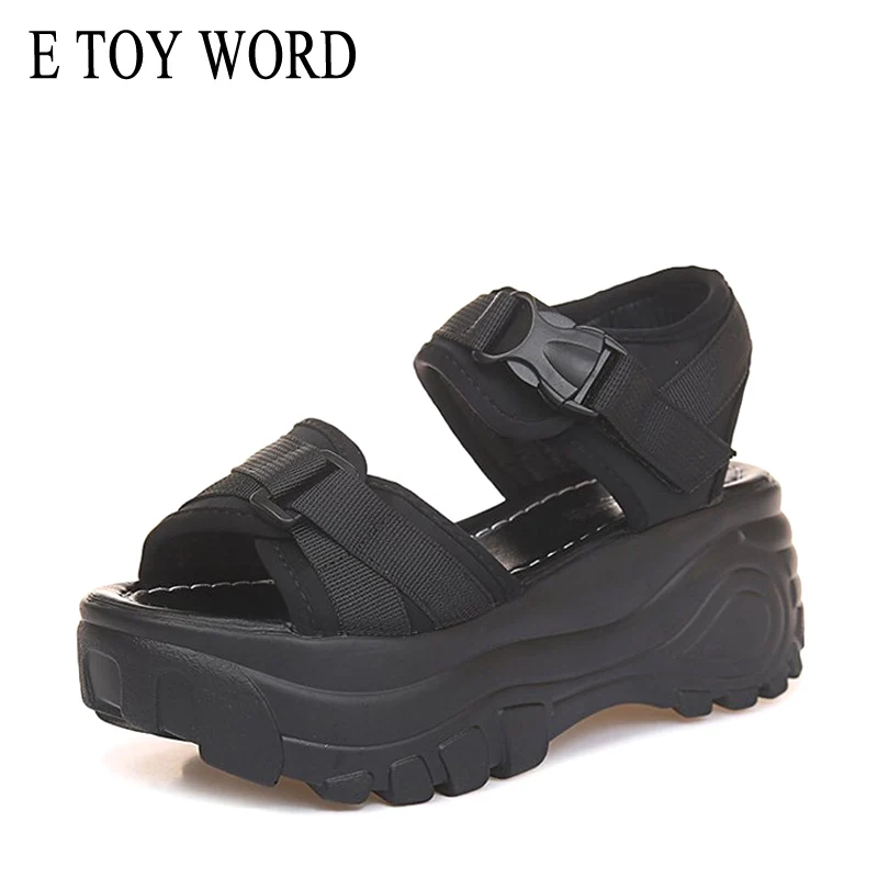 

E TOY WORD Women Sandals 2019 Women Platform Wedge sandals female 6cm High Heel Women Shoes Summer Sneakers Sandalia Mujer