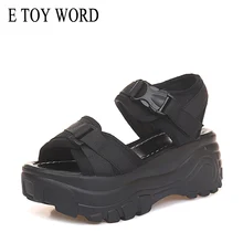 E TOY WORD Women Sandals 2019 Women Platform Wedge sandals female 6cm High Heel Women Shoes