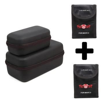 

Mavic 2 Drone and Remote Controller Hardshell Carrying Case + 2PCS Explosion-proof Li-Po Battery Safe Bag For DJI Mavic 2 Pro