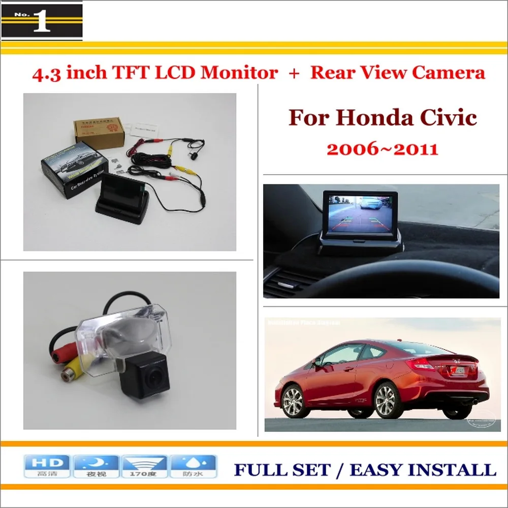 

Car Rearview Camera + 4.3" LCD Screen Monitor = 2 in 1 Parking Assistance System - For Honda Civic 2006~2011