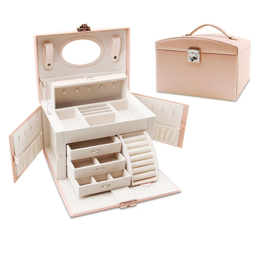 Коробка для хранения косметики большой емкости, переносная коробка для хранения косметики, косметические инструменты для красоты ногтей, Модный чехол-органайзер для макияжа