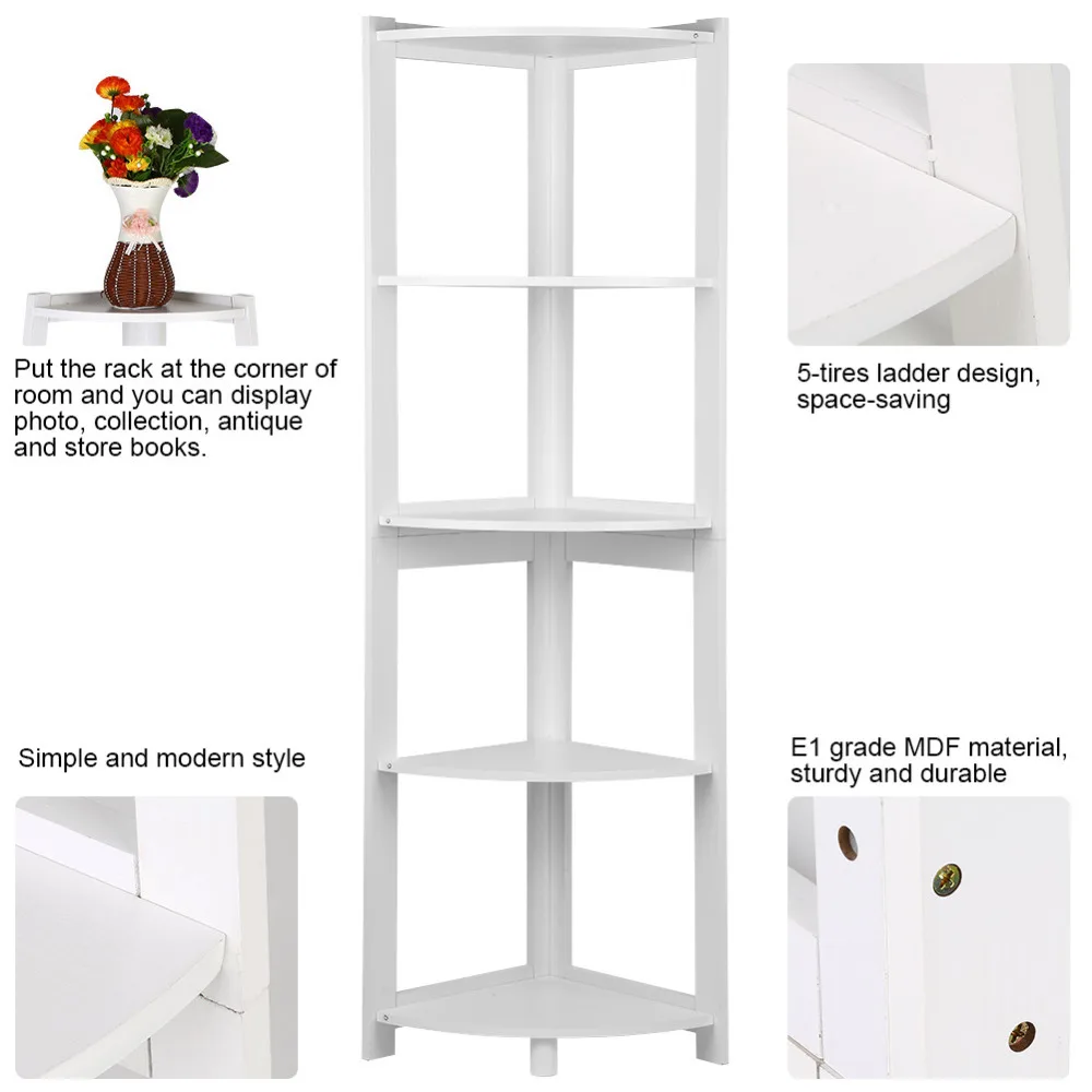 5-الطبقة الزاوية رف خزانة خزانة رف المنظم CD أرفف للكتب للمنزل الأزياء DIY الإبداعية رف