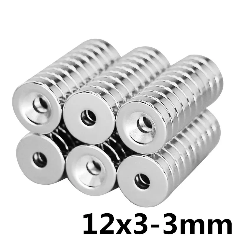 

Magnetics 10pcs 12x3 hole 3MM Ring Round Neodymium Magnets With Hole NEW 12*3-3MM