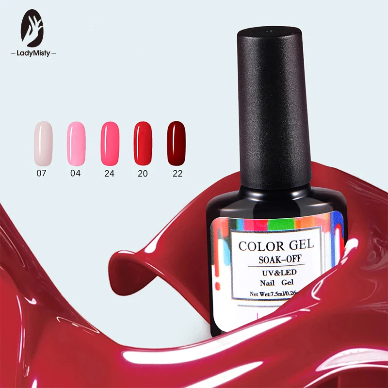 

Ladymisty Classic Bottle Pure Color 24 Colors UV Gel Nail Polish Nail Gel Long-lasting Macaron Gel Polish