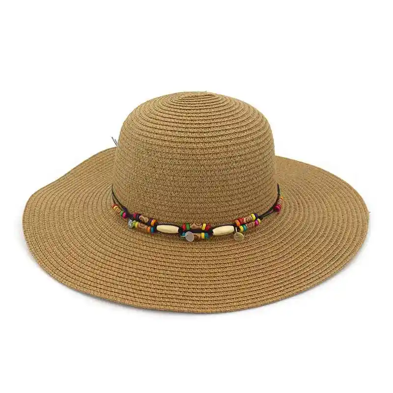 

WZCX 2019 Fashion New Wide Brim Solid Color Casual Straw Hat Tide Colorful Wood Summer Beach Hat Women'S Hat