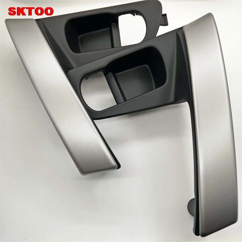 SKTOO Car Door Handle Base Internal Handle Silver Handle Cover for