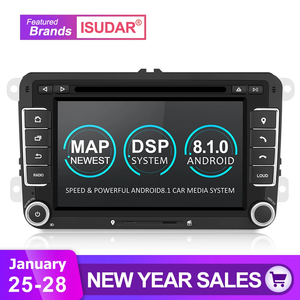 Isudar Car Multimedia player Android 8.1 GPS 2 Din For VW/Golf/Tiguan