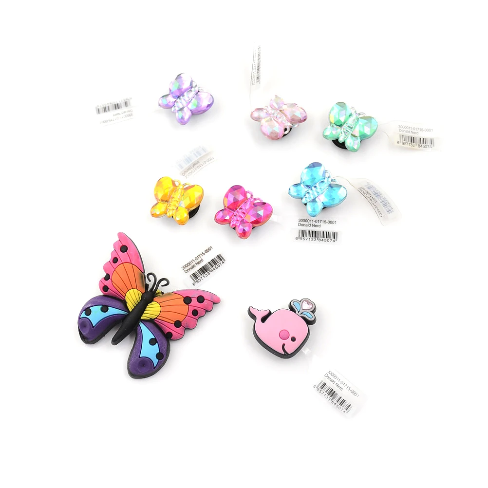 

1Pc Butterfly Style PVC Resin Shoe Buckles Shoe Charms Accessories Fit Bands Shoe Charms Candy Color