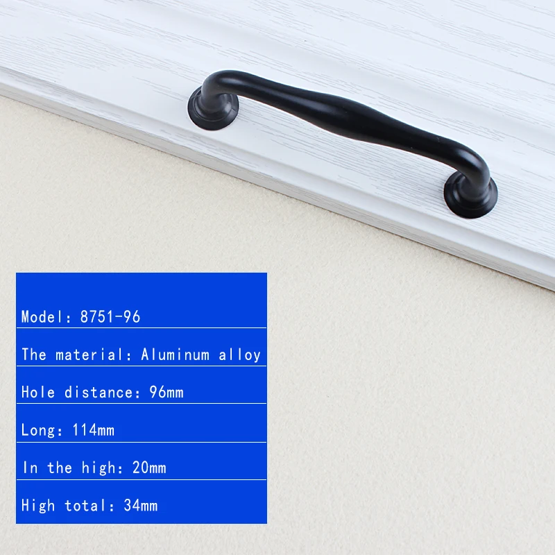 FENG YE черные ручки для шкафа из алюминиевого сплава в американском стиле, дверные ручки для выдвижных ящиков, модная ручка для мебели Ha