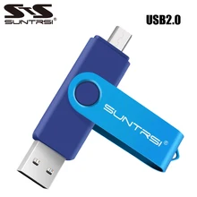 Suntrsi OTG USB флеш-накопитель 32 Гб 16 Гб Флешка для смартфона/планшета/ПК USB2.0 Поворотная USB флешка 64 ГБ 8 ГБ реальная емкость